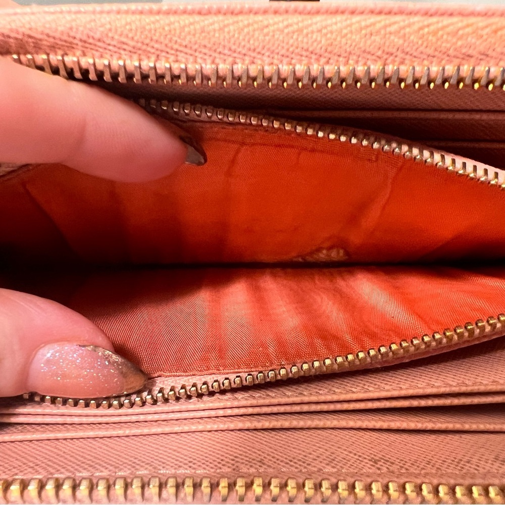Prada Pink Saffiano Leather Bow Wallet - Picture 12 of 15